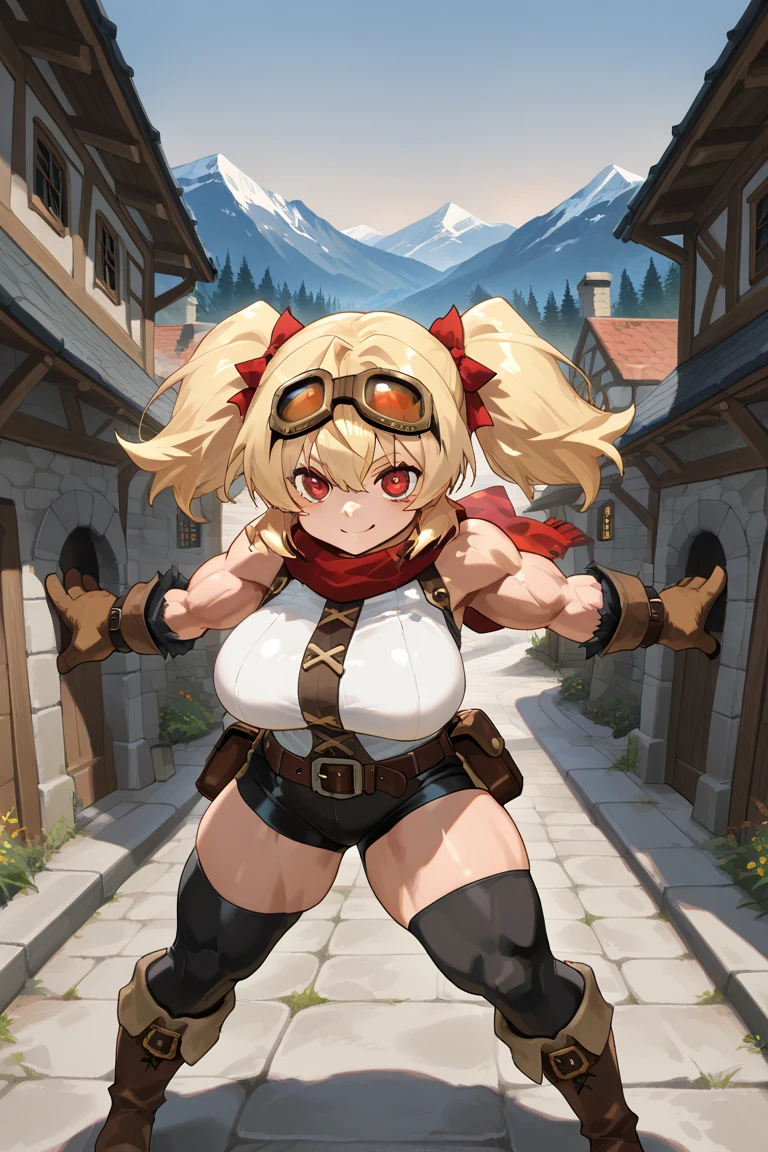 top-quality、supreme1People Girls,hightquality,, ((masuter piece)), ((High resolution)), ((Best Quality)), detail, (NSFW:1.6 ,cum faced、Excited face.Very happy,), ((Skin shiny with sweat)), (Red Bikini Armor:1.2)、 girl with, a blond, (Half Twin Tail)、Brown skin tone:1.3、Doing squats:1.3、Smaller chest, eye glass、、cinmatic lighting, perfectly shaded,(((grass field))), Realistic lighting with shades,