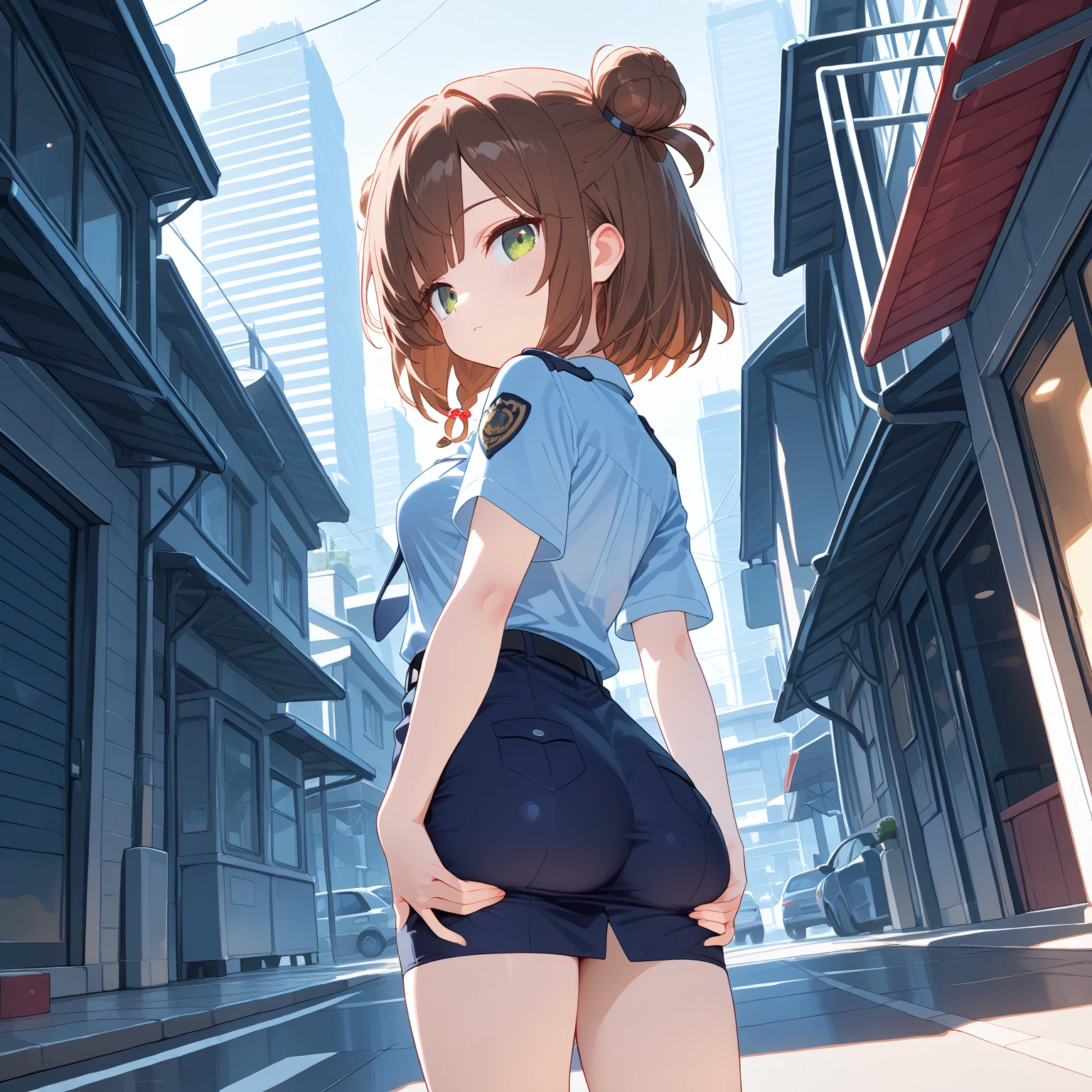 Misaka Mikoto、masterpiece, highest quality, High resolution ,Stains on panties、 downShot, mini skirt, Pleated skirt, Knee socks, ass pov, Cowboy Shot, Showing panties, Showing off your ass, Look Down, close, Huge breasts, Thick thighs, Stick your butt out, Big Hips, Low Angle, Huge Ass, My butt is too big to fit into the skirt, Orgasmic face, Looking at the audience, From behind, From below, Look Down, make out, Grab your ass, Put your hands on your buttocks, striped panties, Squat with your legs apart