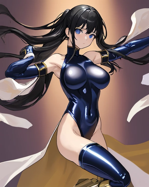 highest quality、one girl,(15 years old:1.5)、full body figure、very big boobs,big ,perfect 5-fingered hands、fuuma tokiko fuuma tokiko、shy face、perfect thing、big breasts、two perfect arms、two perfect legs、detailed description、small details、detailed face、white skin、Voluptuous legs、erotic pose、fuuma_tokiko,black hair,medium hair