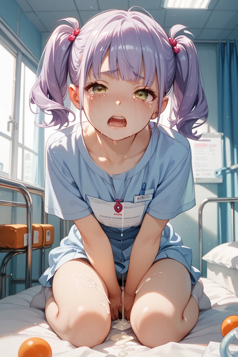 NSFW,Hololive,Minato Aqua,nurse,No sleeve,mini skirt,See-through,belly button,Cleavage,Embarrassed,blush,hospital,Hospital room,bed,(Perfect hands),(Perfect Anatomy),(masterpiece),(highest quality),One man,master,being molested by a man,A man is touching my buttocks,I feel pleasure,Sexual relief,Having sex,Creampie,orgasm,