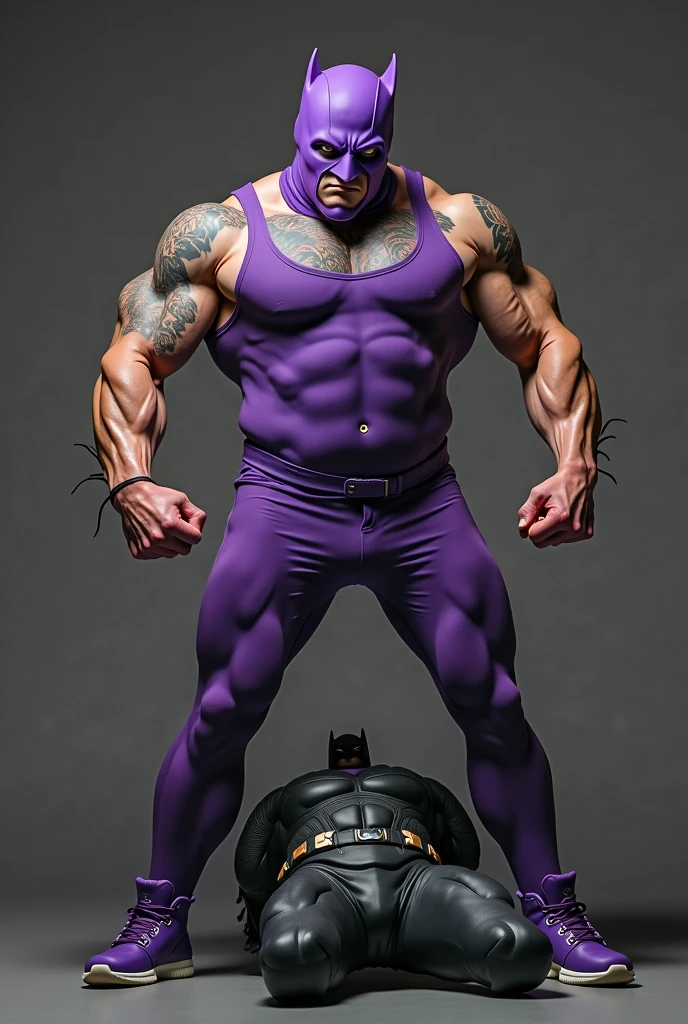 1950s, Batman handcuffed and locked in a dark cell in the basement, wearing only a tattered mask, naked without a belt, wearing only dirty, bulging briefs, bare feet, bare hands, bruised eyes and swollen mouth, dirty and hairy body, dirty body, handcuffed hands gripping the bars and asking for help,TSH high quality photo