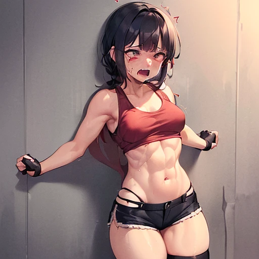 (1 girl), mischievous smile, on the beach, (muscular ass), (small waist), (big ass), (((Ichika Amasawa))), red ribbons in her hair, ((wide yellow eyes)), good anatomy, perfect hands, (((perfect, muscular legs))), (((wearing a short bikini))), thin waist, muscular abdomen, wearing black high heel shoes, full body photo, (standing) , elongated eyes, eye reflection, anime, anime style, ray tracing, luminous lighting, panorama, Sony FE, 8k, Hard Udisk, Hard Udisk, master piece, ccurate, anatomically correct, textured skin, Super Detail, High Details, high quality, high, hard, 16k