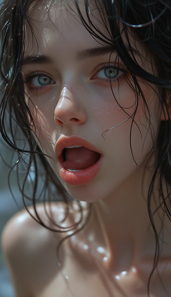 (best quality,4k,8k,highres,masterpiece:1.2),ultra-detailed,(realistic,photorealistic,photo-realistic:1.37),wet,erotic) wet and wet from rain,dripping wet,(naked slender woman with pert chest in sunset beach with flowing water:),her wet body covered in water droplets,splashing water,rainy wet,waterdrops,very wet,soaking wet, Japanese talented model, sexy girl, drenched, beautiful Asian girl , Japanese goddess, (stunning slim perfect body with hot thin belly and pert breasts), ( the exceptional beauty, She has a neat slim figure and is the next big thing in the gravure industry, Japanese talented model, by Kentaro Miura,realistic young gravure idol,sensual young gravure idol,realistic sensual gravure idol, by Tadashi Nakayama, authored by Hideyama Kikugawa, Yoshitomo Nara , waves of extremely intense orgasms,screaming into tears,sudden irresistible sexual desires, drowning,wet hair,help,help,in distress,pleasure and pain,desperation,surrender,total loss of control,trembling,overwhelming sensations,overwhelming pleasure,uncontrollable release, (complete surrender to pleasure:), indescribable ecstasy,unbearable bliss,orgasmic overload,overwhelming climax,(shaking with pleasure) ,emotional release,cathartic experience,pleasure beyond imagination,unleashing primal desires,utter vulnerability,uncontainable passion,dark and overwhelming desire,sensory overload,blissful exhaustion,pure ecstasy,aching for release, in the depths of pleasure,in the depths of despair, (powerful orgasm run through her body over and over, skin turning red), (divine goddess), (imminent intercourse, intensive deep penetration:), ( into deep trance, into deep ecstasy:), (filled with most intense pleasure:, she is going crazy:), (cute fine face:), (very youthful:), (ass), (manual masturbation:) (sharply buttocks), (well shaped legs), (elegantly sculpted body:), (romantic sunset beach), (detailed eyes), (romance:), (sex appeal:), (vanity:1.37), (humility:1.47)