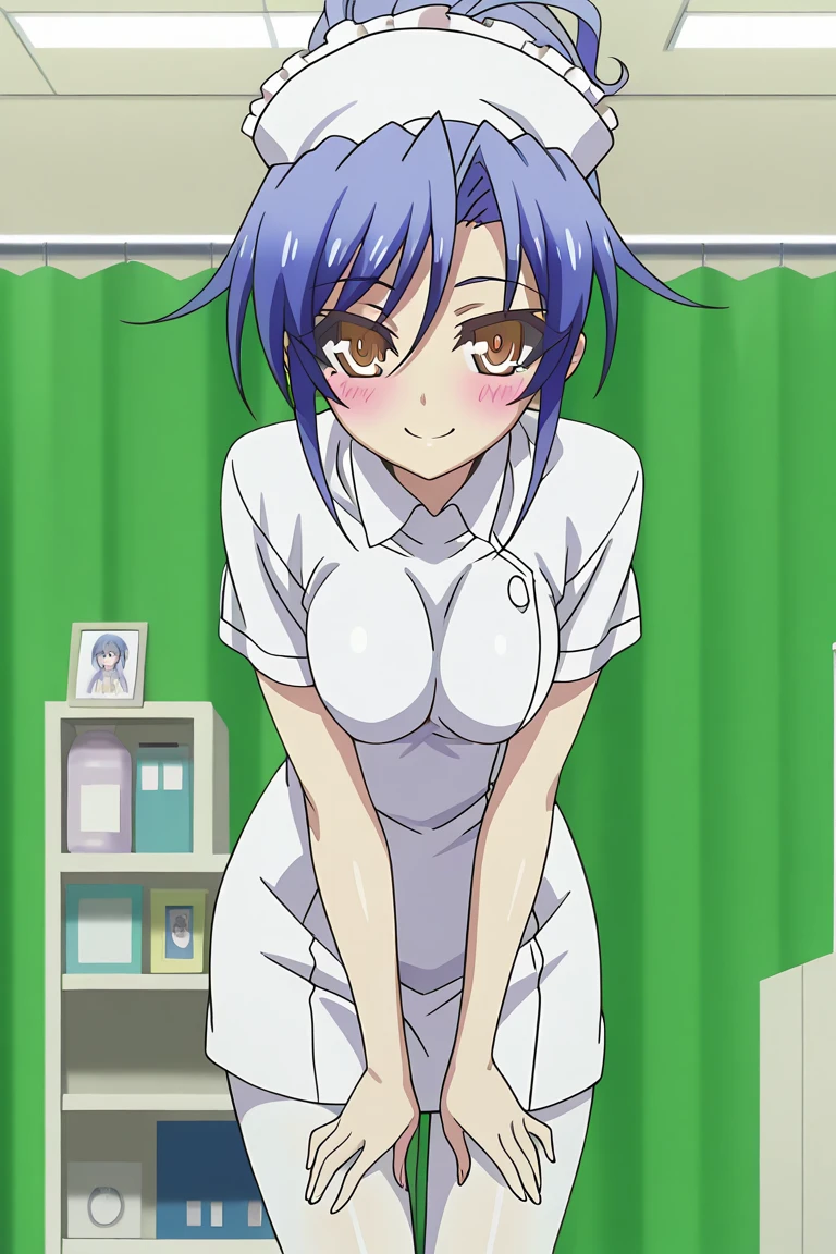 haruna, anime art style, 1girl, solo, short_hair, hair_ornament, blue_hair, purple_eyes, hairclip,masterpiece, expensive quality, very_expensive_solve, big_file size, full color,(completely nude:1.2),pussy,niplles,(Loli kid),