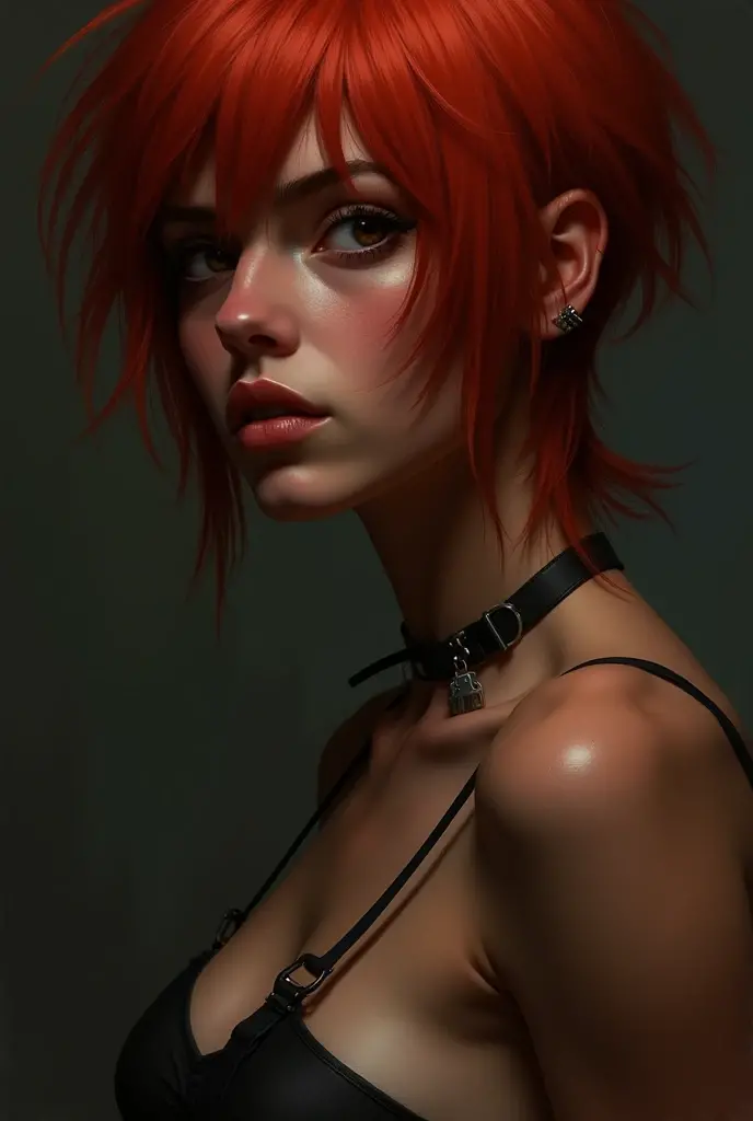 20 year old mexican woman (red hair (pixie cut)), (More realistic skin texture:1.2), natural skin textur, tanned skin, ponytail hairstyle
(frightened:1.2), kat sweets poses, leaning, sexy photo, Cloth & Dress, (Tattoo), nvinkpunk Detailed cyberpunk city, sunset
lightroom