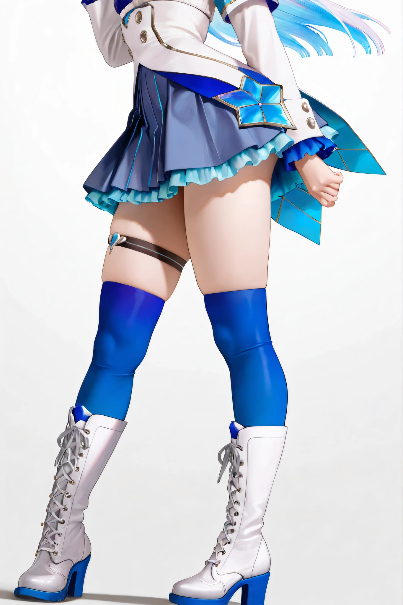 kochiya_sanae_touhou, full body, white boots, tight pants, erotic, invisible, indoors, panties, dynamic pose