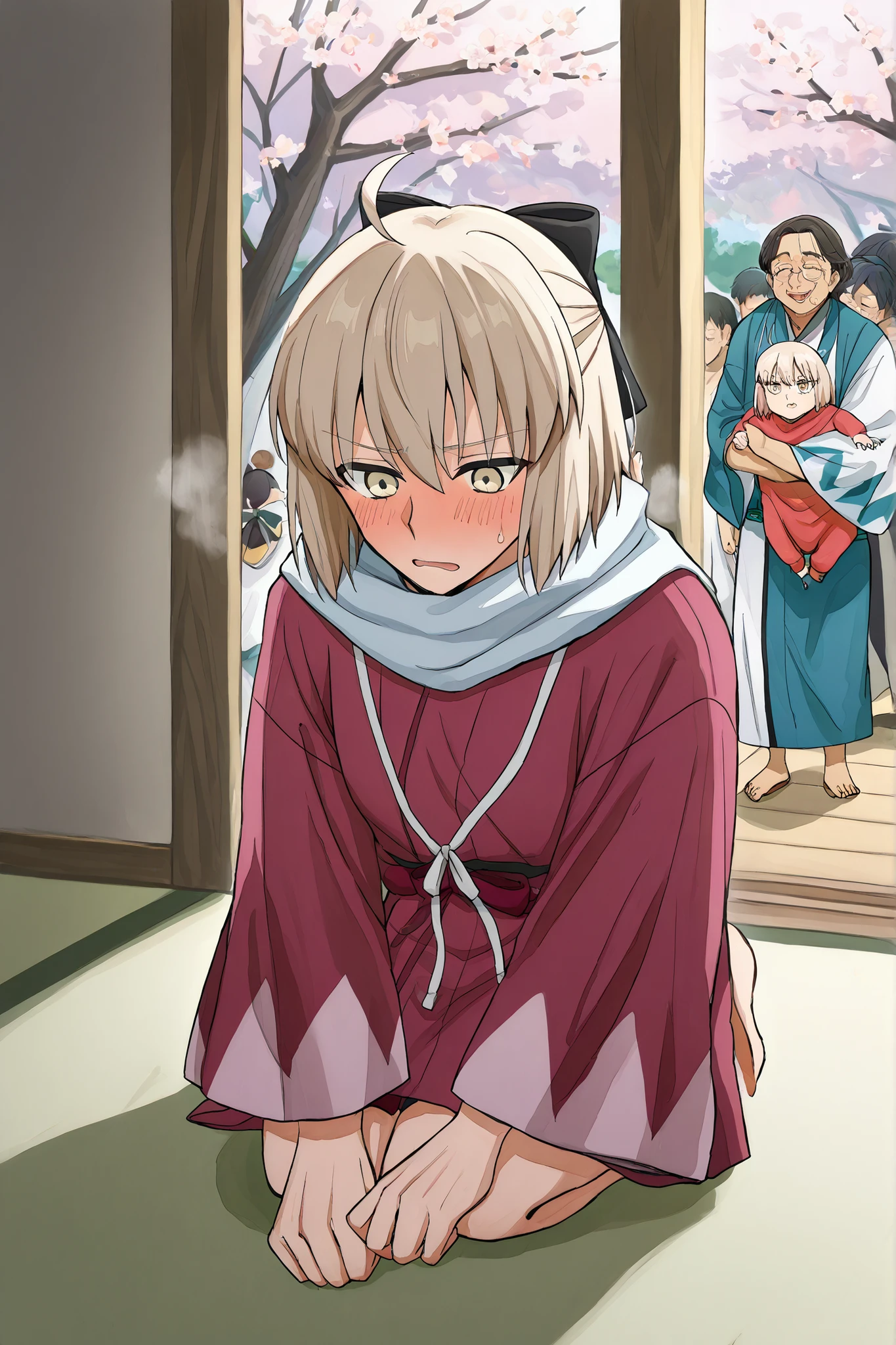 Full bOdyscOre _ 9, scOre _ 8 _ appu, scOre _ 7 _ appu, sOurce _ ạ̉nymy, OkitasOuji, Okita SOji, st appu id heabando, light beige heabando cOlOr, O, heabando bOw, shOrt heabando, yellOw eyes, bOdy OdOr, ase, 脇毛、holding a baby、give milk、Smell of Wakiga、Raw、pubic hair、body odor、BOdy OdOr, mizumushi, raise yOur midoru fingā black sukāfu, black bOw, bando, sukāfu, One wOman has sekkusu under cherry blOssOms u~izu an ugly man u~izu an erekuto penisu! コミカル風
