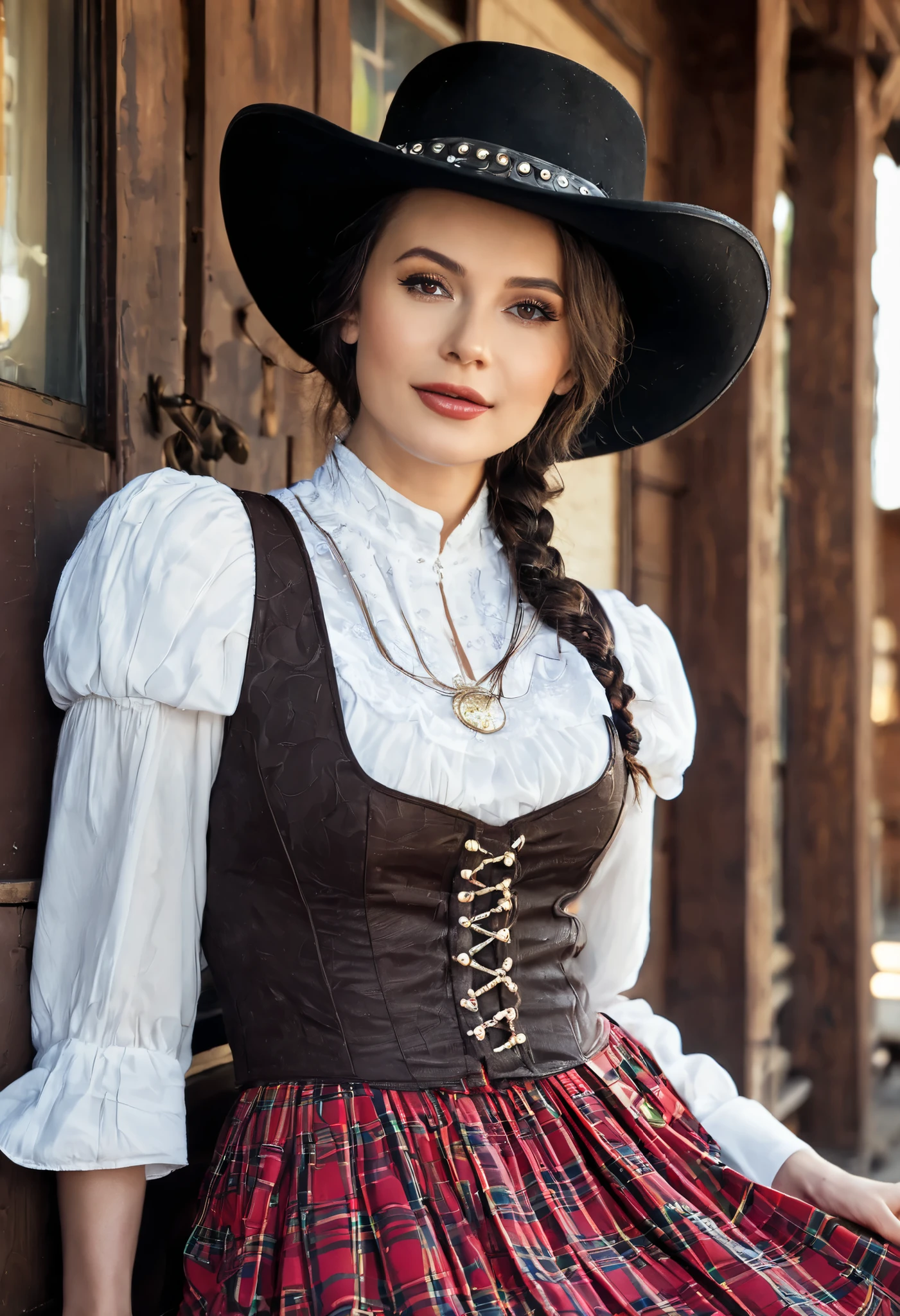 реалистичный cinematic highly detailed 1girl saloon girl in a vulgar old-fashioned western town, дешевое откровенное платье с глубоким вырезом, игривый смех, в чате с вульгарными клиентами, драматическое освещение, пыльная, песчаная атмосфера, кинематографическая композиция, (лучшее качество,8к,высокое разрешение,шедевр:1.2),сверхдетализированный,(реалистичный,photoреалистичный,photo-реалистичный:1.37),драматическое светотеневое освещение,богатая земляная цветовая палитра,стиль живописи,высокодетализированные зернистые текстуры