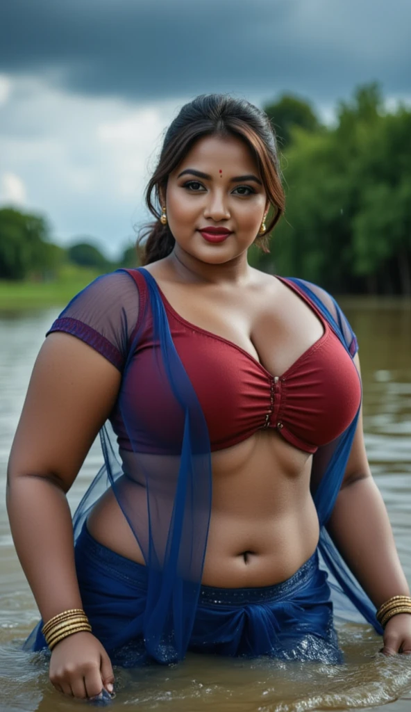 50yo mature MILF Anushka Shetty,((best quality)), ((masterpiece)), ((realistic)), sweat, alluring figure, bulging figure, thick charming lady, curvy, thick navel, beautiful thick belly, full figured woman, eye kajal, massive breast, full body, styled hair, pierced eyes, female face,royal aura, trend on artstation , sharp focus, studio photo, intricate detail, very detailed, detailed eye, illustration, very detailed, sharp focus, digital render, professional, 4k