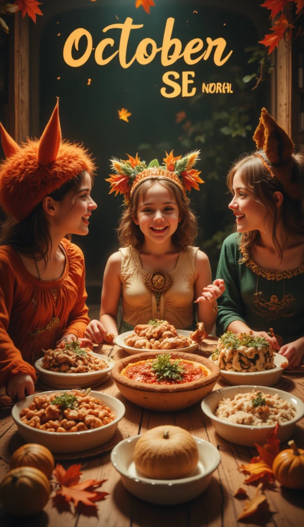 Merida is eating fish with her three brothers who have become bears