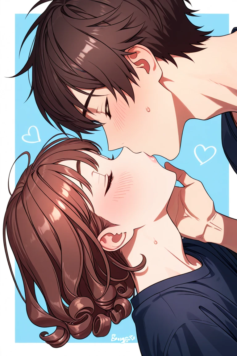 beso de pareja de hombre y mujer