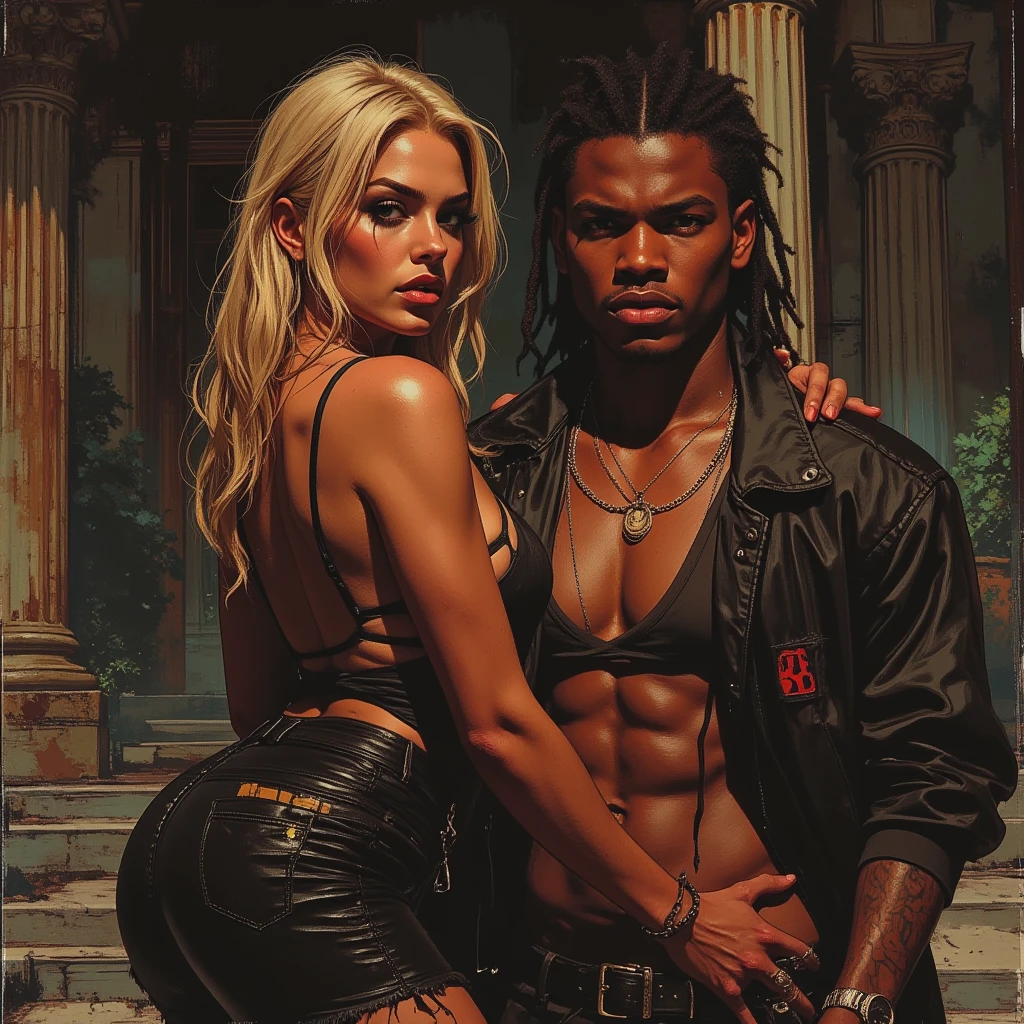 analogue photo, BDSM scene, young blonde woman, (((big boobs))), young man, (muscle), ((((dark minimalist dungeon)))), (neon lights red and green lights), (((((latex BDSM clothes))))), supermodel, (((slave and master poseasterpiece, eye level, Kodak Funsaver, Porta 160, 20mm, bokeh, in the style of Nan Goldin, textured, distressed, edgy, noisy, high contrast, ralistic, ultrarealistic, 4k, hyperreal