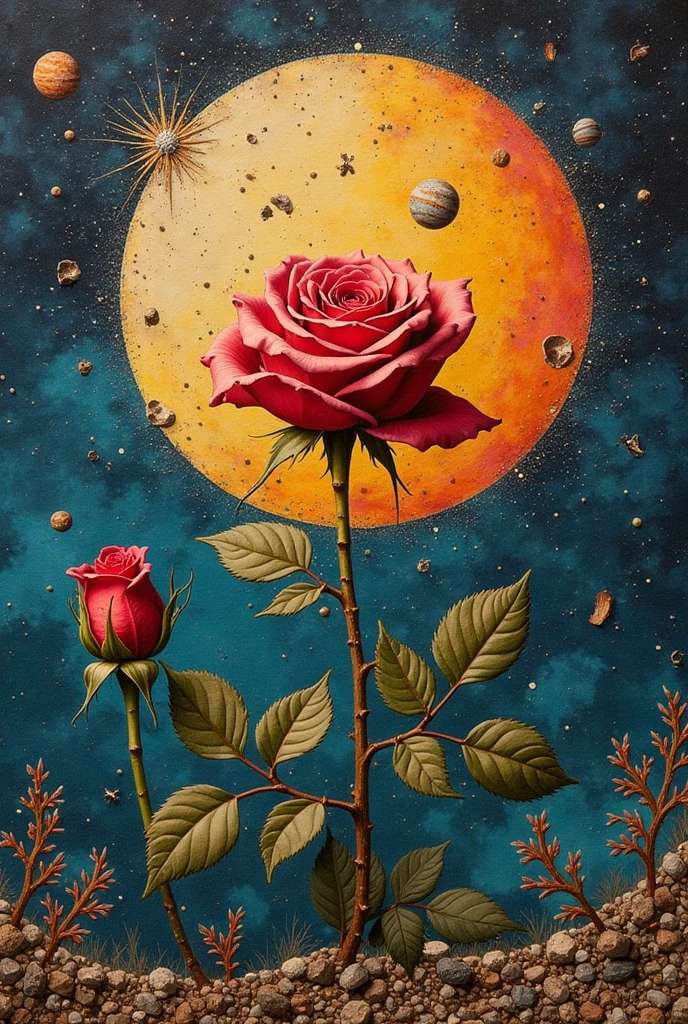 olpntng style, a rose, among rusty irons, oil painting, strong strokes, paint dripping" rgb offset, surface, diamond, By Ralph Steadman, by Cory Loftis, art by Craig Mullins, art by Jeff Koons, Art by Frank Frazetta, by Agnes Lawrence Pelton, by Tony Diterlizzi monogon, superdimensional, Volumetric