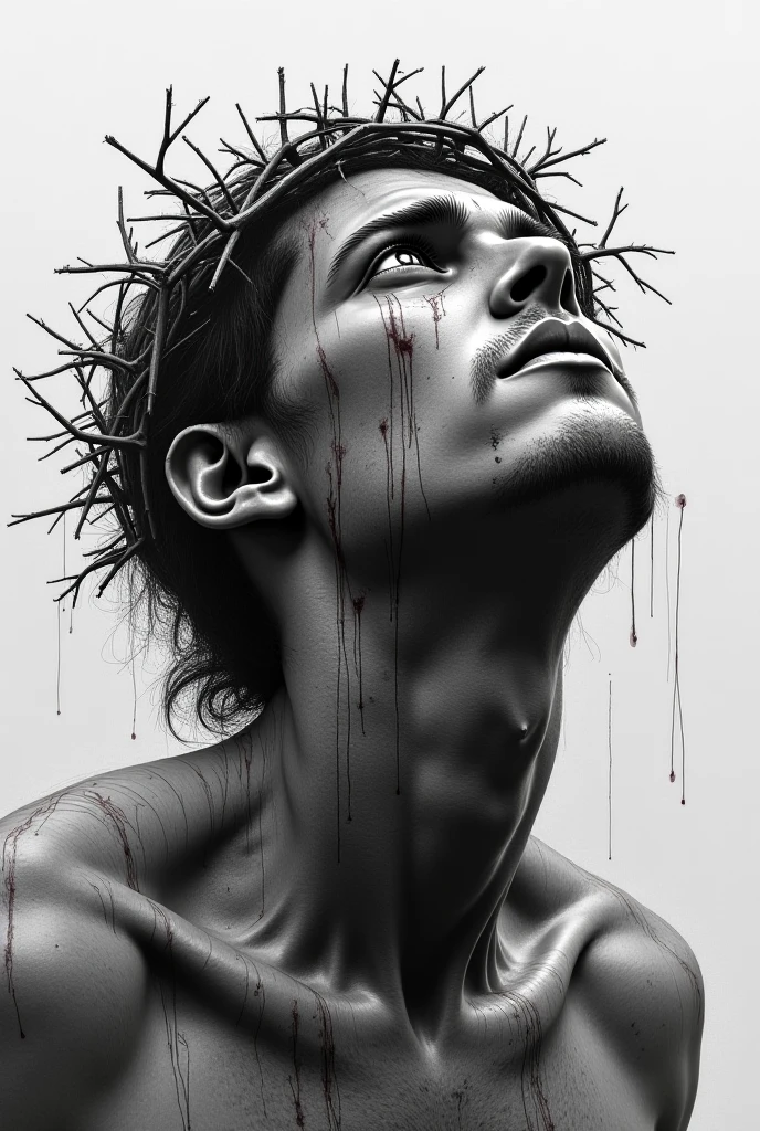 a man crucified on a cross, realistic painting, highly detailed face and body, dramatic lighting, moody atmosphere, dark and somber colors, oil painting, intricate details, dramatic shadows, cinematic composition, cinematic lighting, realistic rendering, ultra detailed, photorealistic, 8k, best quality, masterpiece