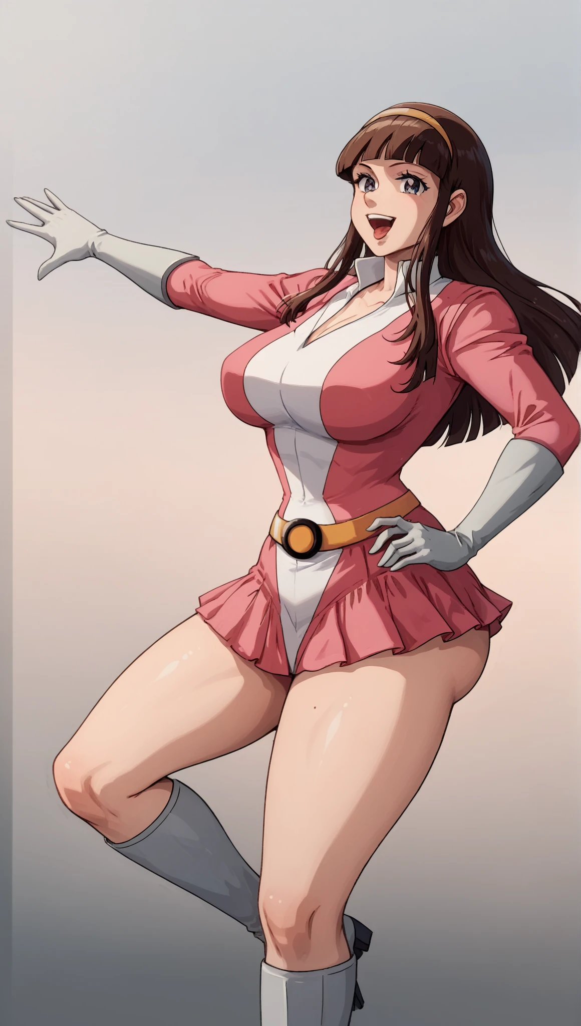 Single-color background, gravure, from the chest up, masutepiece, Best Quality, Ultra-detailed, Photorealistic, super detailed skin, Perfect Anatomy, (1 japanese mature woman), (Solo), 75 years old, Large breasts, Mature Woman Politician, glamor, A sexy, Chromo-white skin, Looking at Viewer