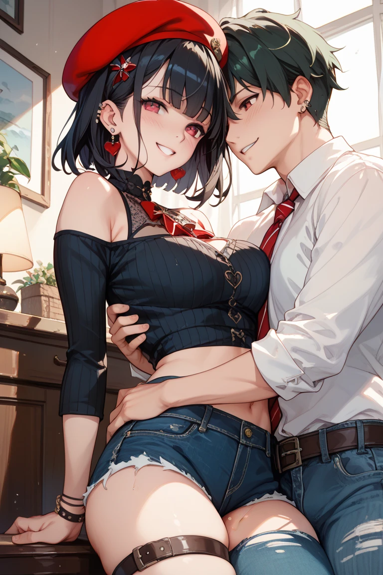 (1 boy, 1 girl), a teenage school girl in mixed bondage wrestling with a teenage boy, they are roughly the same age, the school girl is wearing a red pleaded careered skirt and a black pullover, the girl has a is a bit smaller than the boy, the girl has shoulder long hair, the boy is wearing casual clothes, teenage boy hogtied and struggling against the ropes, school girl applying more ropes to the teenage boys body, blushing boy dominated and controlled by the girl, the girl is smiling and laughing and tries to humiliate the teenage boy, the teenage boy is blushing and ashamed and is gritting his teeth, he desperately tries to break free but to no avail, the boy struggles and squirms against the ropes, the girl is sitting on top of the teenage boy to prevent him from moving and has ropes in her hands and uses them to tie up the arms of the teenage boy behind his back,the arms of the teenage boy are completely tied behind his back in lots of ropes, the teenage boy looks very embarrased and ashamed, the girl is saying „this must be embarrassing for you“ , huge struggle, many viewers watching, wrestling ring,intricate rope work, teenage boy blushing and ashamed, dramatic lighting, highly detailed, photorealistic, 8k, masterpiece, teenage school girl vs teenage school boy, femdom, power, control, beautiful teenage girl, detailed faces, teenage boy aggresively tied up by teenage girl, lots of rope, perfect eyes, detailed faces, squirm and struggle marks arround the boy