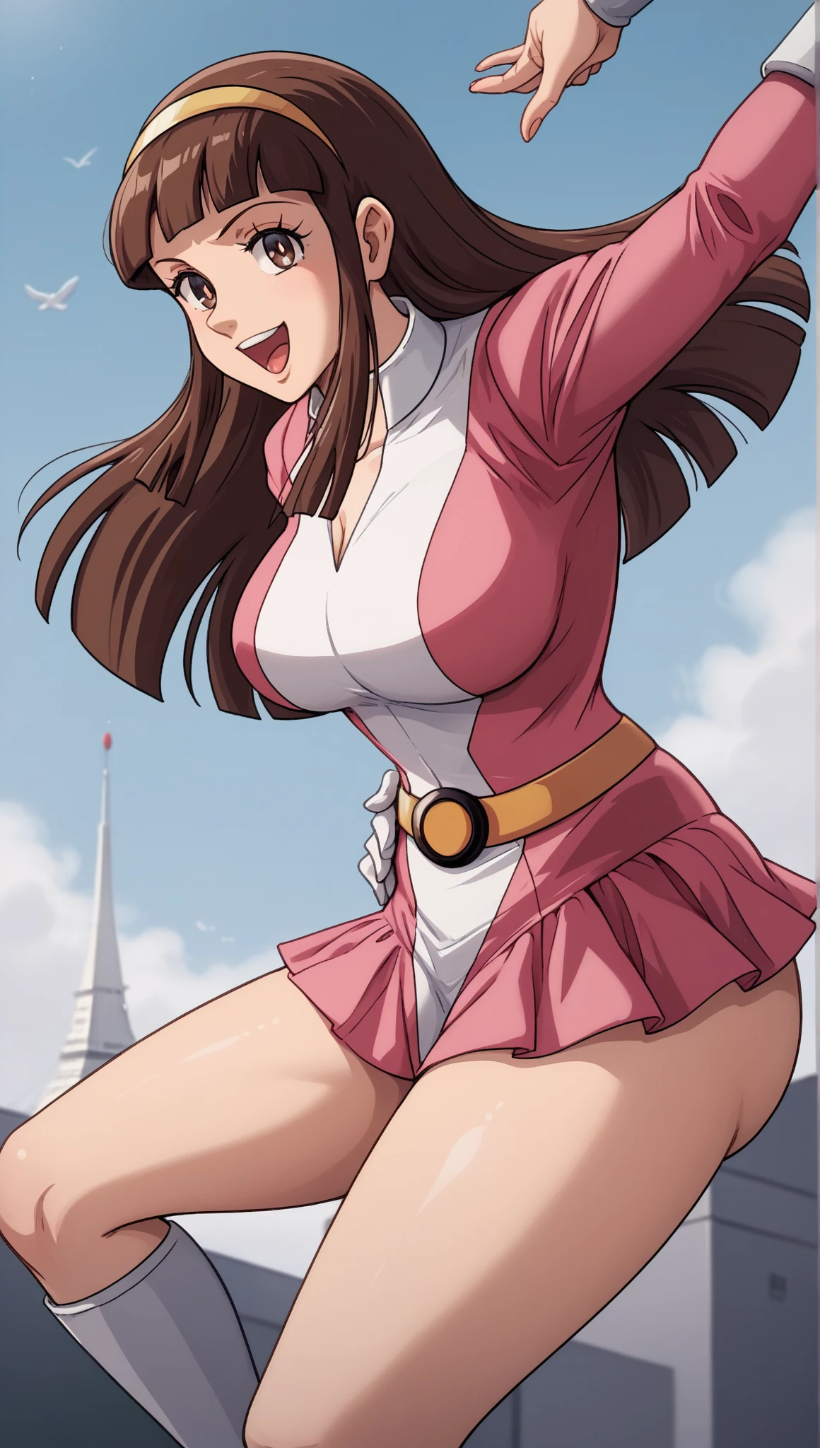 masterpiece, highest quality, High resolution, 8K, high resolution, Super detailed, 1 girl, (anatomically correct), complete limbs, full finger, Enamel pink long boots wrinkled boots enamel pink mini skirt enamel pink rubber gloves enamel pink clothes Sailor Senshi Clothing tiara gloves gold decoration Costumes with fancy decorations justice rubber boots Embarrassed and crying expression Watery eye open mouth Decisive pose Sitting on poop full body picture long boots below the knee ponytail bare legs nipple Pee Sweatだらけ soaking wet white water droplets dripping from panties steam no sleeves Clothes that show your body line soaking wetの服 My clothes are wet and my skin is visible full body picture Boots get dirty with white mucus inside a dark cave wetland Immersion in white mucus Soak in a mire filled with white mucus white mucus dripping from above black pubic hair between crotches Yellow water flowing from the crotch spread your legs Costume dripping with white mucus Boots dripping with white mucus Sweat wet skin A large amount of worms approaching