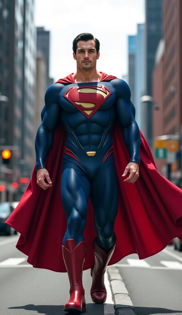 Create an image of Superman without any clothes