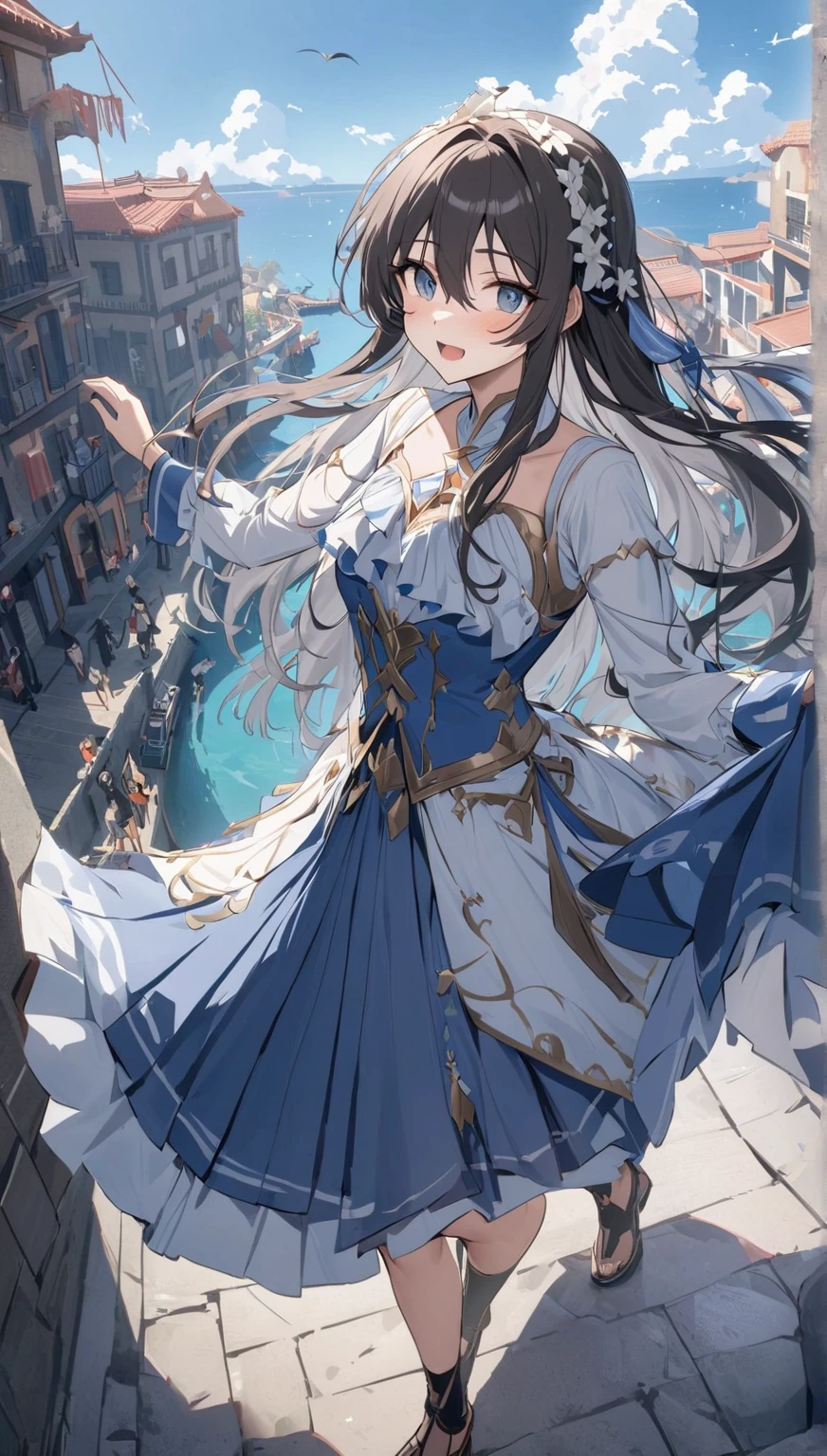 Round Image,(Masterpiece:1.3), (Best Picture:1.2), (Ultra Fine Illustration:1.2), (Masterpiece), High Quality, High Detail,(Solo:1.4),(Round Image)),[(Game Character Portrait:1.2):5],{1 Girl},{Solo},((Full Body))),{{{Five Fingers Only},Long Hair,Full Body,Look at Beholder, View from Top,(Hide Hands:1.2),Two Legs