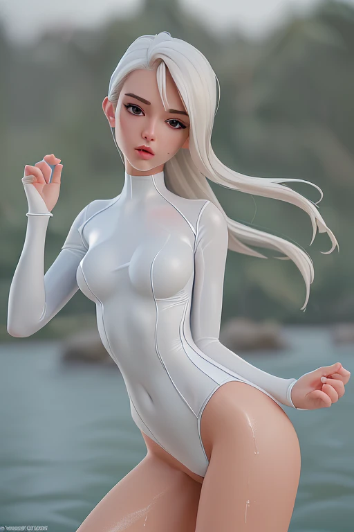 ((NSFWSTILLSHOW))、no extra arm:2、no extra hand:2、no extra leg:2、((solo 1girl))、{full length|Full height|all-fours|Half squatting|Flying|Jumpping|Ass focus、looking ahead}、{Wide Shot:1.5|Drone view|OverHeadShot|From below:1.5}、(wetted Porcelain skin、Wetted White skinny bodysuit)、Very thin and soft fabric、wetted face、{wetted hair|Floating hair|Shiny hair|Black hair|Blonde hair|Silver hair|Short Bob|Half Up|Curly hair}、Detailed Clear Nipples、detailed crotch、(The shape of the pubic area is Clearly Visible:1.2)、ass visible through thighs:1.3、Nipple shadow、(masterpiece, Best quality)、(((Photorealsitic:1.37)))、(BokeH)、smooth shading、({childish|Gigantic cleavage:1.37})、((((detailed beautiful face))))、Darkbackground、neons、zydG、high collar、elbow_gloves、Floating in the SPACE、Blue Earth、{dreamlike|creative refinement}、