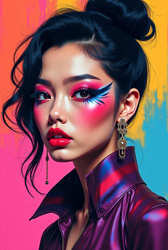 20-year-old Japan model、((fashion icon|Fashionista|1Fashion Person(single)|trendsetter|modeled)), ((ighly detailed|detaile|With extreme caution|complexly detailed)), digitial painting, 4k, HDR, punk, lo fashion, ((The soft|The soft)), (Sharpen|Sharpen|Clearly)Focused、Nick Knight、Sandra Chevrier、Art by John Hoyland。」