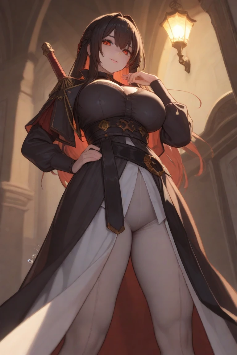 ((Highest quality)),(8K),((Anime illustration)) ,【One Girl,One boy(men and women)】,Red moonlit night,At the Beach,Beautiful night view, ((Browsing Caution)),((Black-haired Cleopatra)),(Red glowing eyes),(Good elevator),Beautiful black lingerie,(Wearing a blue cloak),(Mini tight skirt),((Gorgeous big breasts shining)),((Showing nipples)),Lace Top Stockings,Knee-high boots,garter belt,Long satin gloves,(Laughing with your fingers),(Model pose),(fashion),Condescending look,Provocative pose,Sexy Body ((Her body is covered in lotion and cum))
A man is ejaculating。