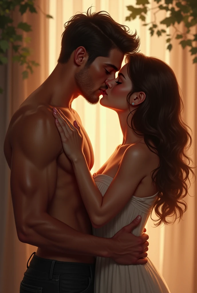 Couple having sex and the girl without clothes