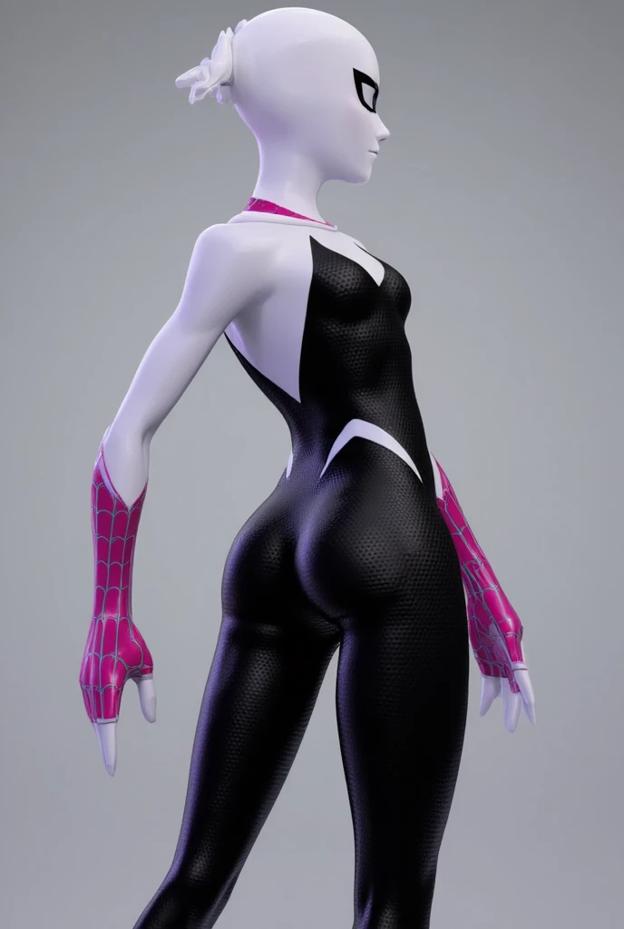 Spider-gwen, spider girl, Spider-woman (solo), (a detailed full-body cinematic Raw photo of Spider-gwen in dynamic sensual pose. New York city at night cinematic background), low angle, (masterpiece), (best quality), (ultra highres), (photorealistic), 8k resolution, Canon EOS R5, 50mm, absurd, ultra detailed, (18 years), sharp focus, cinematic lighting, detailed beautiful face, small figure, detailed skin texture, pale skin, beautiful heaving medium breasts, (lean and fit body), space between thighs,  camel toes, short blonde hair shaved on the side detailed, smiling, NSFW
