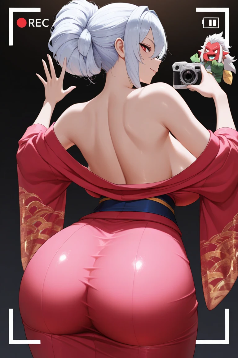 (masterpiece, 最好of质量, Super detailed, 8k wallpaper, realistically), (from behind), 1 girl, Curvy but slender, 巨大of,big breasts,big ass, Side Chest,curls, Headband, bracelet, printed colorful micro bikini, Santorini Beach, raise arms, comparing, of, 自然柔和of光线, Skyline, night