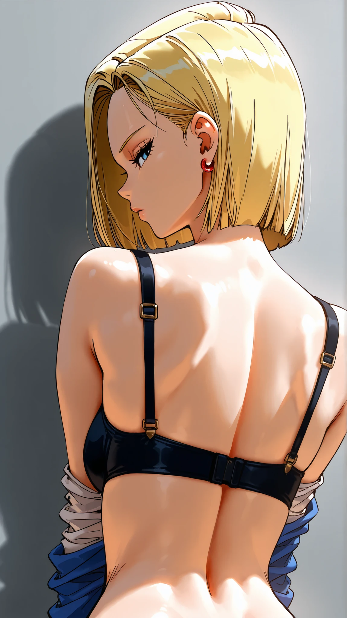 Android 18 from behind in black bikini from behind 