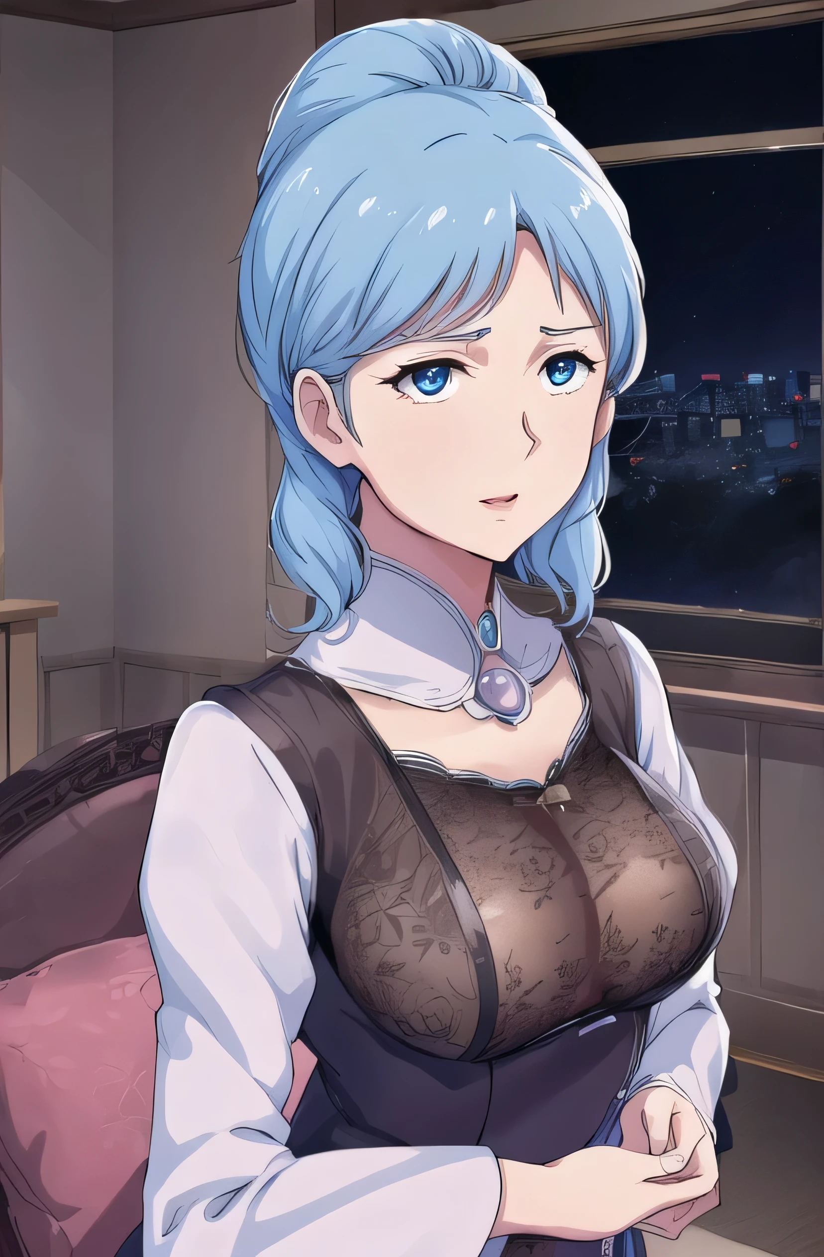 ( night :1.7), Japan, Tokyo , CityView, In front of the window,
stands in a standing position,(upper_body:1.3),(close-up),
黑のセクシーランジェリー
金hair,blue eyes,短いhair,前hair,hair_ is nice,knitting glasses,
one girl on her back, 20 years old,mature woman,beautiful Finger,beautiful long legs,beautiful body,beautiful Nose,beautiful character design, perfect eyes, perfect face,
viewers without a clock, girl in the center of the image ,前hair,
nsfw,Official Art,Highly Detailed CG Unity 8K Wallpaper, パーフェクトillumination,colorful, bright_Front_face_illumination,
(masterpiece:1.0),(Highest_quality:1.0), 超high resolution,4K,ultra detail,
pictures, 8k, high resolution, high resolution,Black sexy lingerie Kodak Portra 400, film grain, blurry background, Bokeh:1.2, lens flare, (lively_color:1.2)
(beautiful,big_chest:1.2), (beautiful_face:1.5),(Narrow _waist),