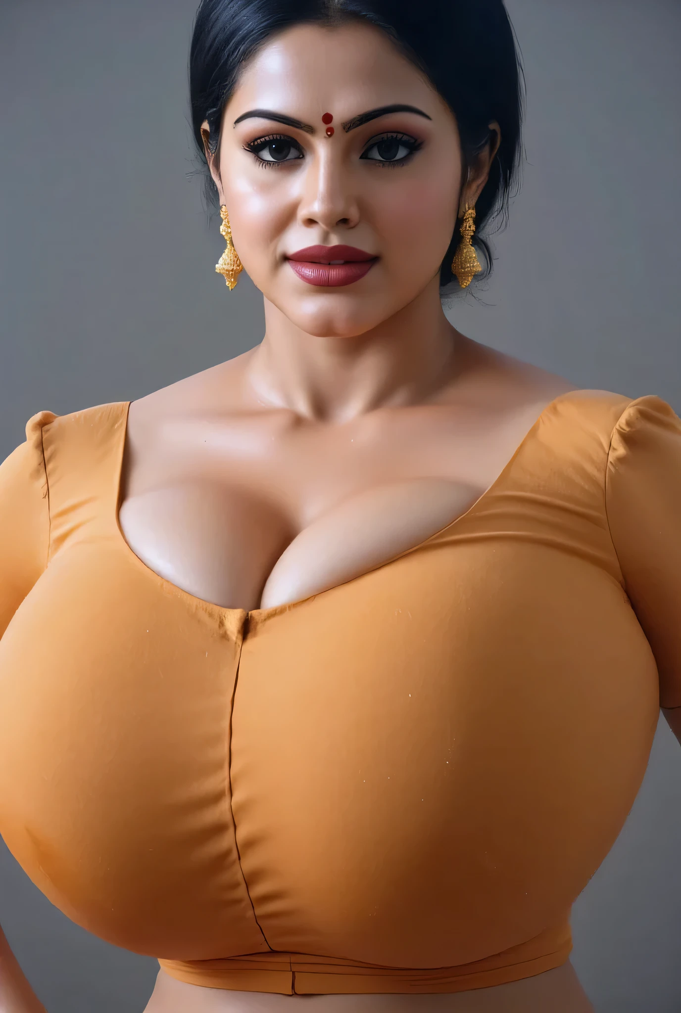 Big breast girl woman, tight dress, lust in eyes, red sindoor, big , large breast, busty girl