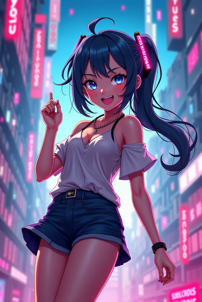 masterpiece, best quality, half body, portrait, night city, 1girl, ((Jenna Ortega)), anime, 3D, pixar, realistic, teen girl, smiling, cute face, harajuku fashion style, rain coat, mini top, sexy top, very small top, jeans short, mini short, thigh clothes, beautiful, colourful, neon lights, cyberpunk, smooth skin, illustration, artstation, painting by stanley artgerm lau, sideways glance, foreshortening, extremely detailed 8K, smooth, high resolution, ultra quality, highly detail eyes, highly detail mouth, highly detailed face, perfect eyes, both eyes are the same, true light, glare, Iridescent, Global illumination, real hair movement, real light, real shadow, real face, hd, 2k, 4k, 8k, 16k, realistic light, realistic shadow, bright Eyes, fluorescent eyes, soft light, dream light, ass-cameltoe, full body view, captured from behind