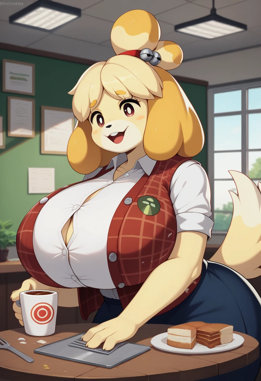 Tip: Very lovely  with a backpack and her cute puppy enjoying a lovely spring outing surrounded by beautiful yellow flowers and nature.. The illustration is a high definition illustration with 4k resolution., with highly detailed facial features and cartoon style visuals.  Busty Kyonyuu