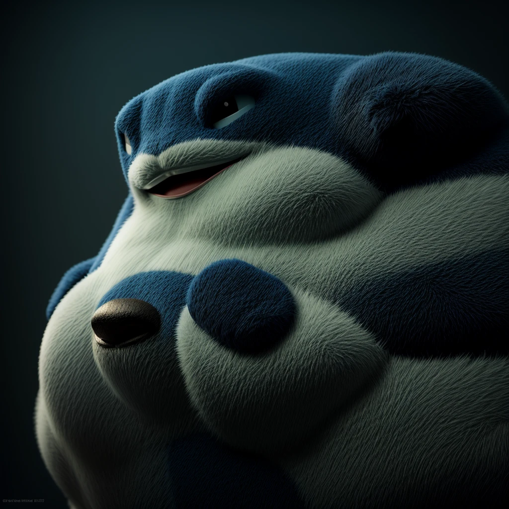 a sonic the hedgehog, snorlax, hybrid, full body, photorealistic, 3d model