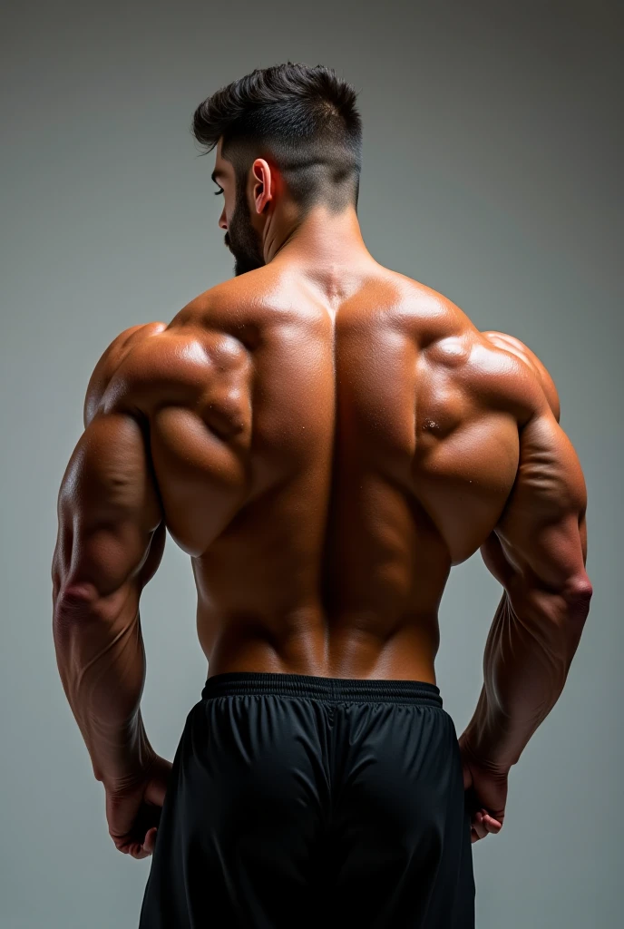 (one or two bodybuilders:1.4), (back view:1.4), (tank top:1.4), (at gym:1.4), 40's, Japanese man, manly face, fat face, (round face:1.4), (monolid eyes:1.2), (buzz cut:1.4), very large and strong body, bulky body, beefy muscles, (bulging muscles:1.4), (very large pectoral muscles:1.4), (muscular arms:1.4), muscular abs, muscular legs, muscular back, brightens oily skin, master piece, (realistic:1.4), panorama, distant view