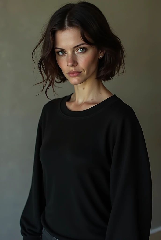 A stunning intricate full color portrait of a jenilaw,wearing a green turtleneck,shy, abandoned building, epic character composition,by ilya kuvshinov, alessio albi, nina masic,sharp focus, at night, subsurface scattering, f2, f2, 35mm, film grain <lora:MelissaMaz:1> <lora:epiNoiseoffset_v2:1>