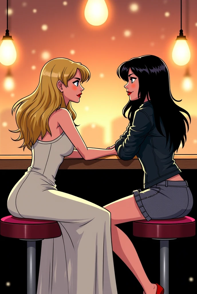 two women in black lingerie sitting on a sofa, modelo uniforme | digite germe, obras de arte no estilo de guweiz, alena aenami and digite germe, digite germe e atey ghailan, Alena Aenami e Lilia Alvarado, extremely detailed digite germe, digite germe and genzoman, style digite germe