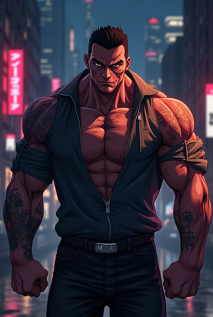 Dwayne Johnson como mataius como escorpiao rei ::cores vivas estilo anime ,corpo inteiro ::_estilo olhos,ruins,deformaçao
