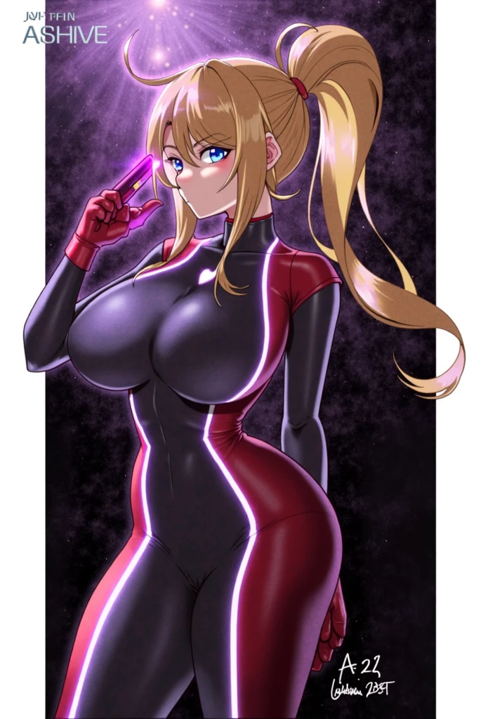 (Highres), (Detailed Illustration), Ultra-Detailed, , Realistic Shadows, Digital Art, , White Light, Detailed Face, (Detailed Hair:1.2), Detailed Face, (Detailed Hair:1.2), (Desaturated:1.4), (1girl:1.4), full body, ass, bare shoulders, blonde hair, bodysuit, breasts, elbow gloves, glasses, gloves, heart, open mouth, long hair, red-framed eyewear, red legwear, semi-rimless eyewear, shiny clothes, solo, thighhighs, under-rim eyewear, (blush:1.3), huge breasts, (latex breasts:1.3), covered nipples, (green eyes:1.2), ((floral background)), ,