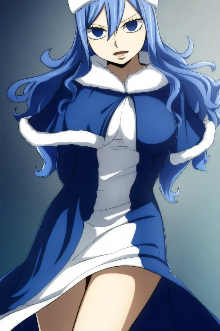 masterpiece、highest quality、anime woman、solo、looking at the viewer、laugh at、long hair、Light blue hair、eyelash、blue eyes、wavy hair、big breasts、woman with very large breasts、collarbone、Purple bodysuit、off shoulder、long sleeve、Pink sash、