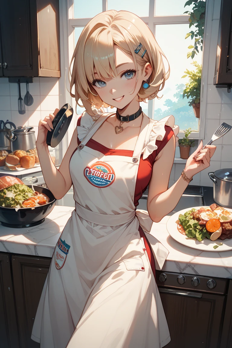 anisphia_wynn_palettia, blonde short hair, green eyes, hair ribbon, medium breasts, (castle:0),
(pink skirt, white shirt:0)
refrigerator, food,
<lora:last:1.0>