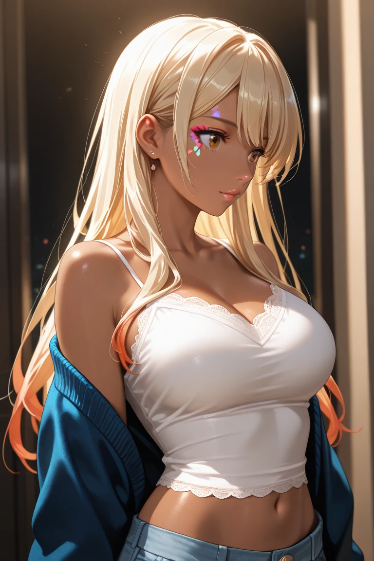 Super close-up from underground(((Sunset Sunset emphasis Backward butt emphasis Upper body photo))) ((((Different sexy poses)))))美丽的面容, Highly detailed face and skin texture, (Fine wrinkled eyes, Double eyelids, Thin eyebrows, Glitter Eyeliner: 1.2, Natural cheeks, Shiny skin, Fair skin, (((wearing a tight white silk dress, Fishnet stockings))), Glitter necklace and earrings, (shiny lips: 1. 4), (Seductive smile), (), (Blonde long wavy hair, oblique bangs), Short hair, , ((upperbody shot)), ((Focus on chest and face)), medium large breasts, upturned breasts.(((The background is a slightly sepia-toned cityscape..............)))