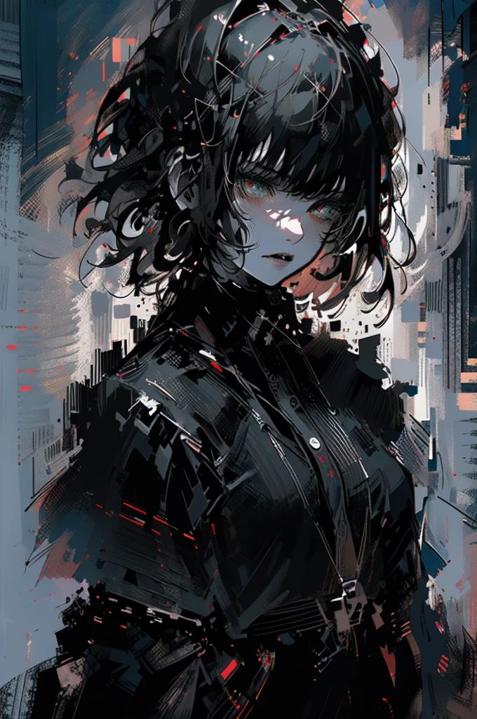 (Highly detailed CG Unity 16k wallpaper:1.3),
(Non-representational art,Bright colors, Wide-angle, The visuals are,Very rough strip:1.3),
Decadent illustration style,Meiji Art,
Pixelated chaos,lith printing,
Ultra-high resolution,
Horror,scared,
(Black Hair,Glowing purple eyes,devil,Goth,Heavy Metal Music Theme:1.5),
Rainy white background, scenery, ink, Mountain々, water, Open the edge of the wood, Anime Style, Afterimage,