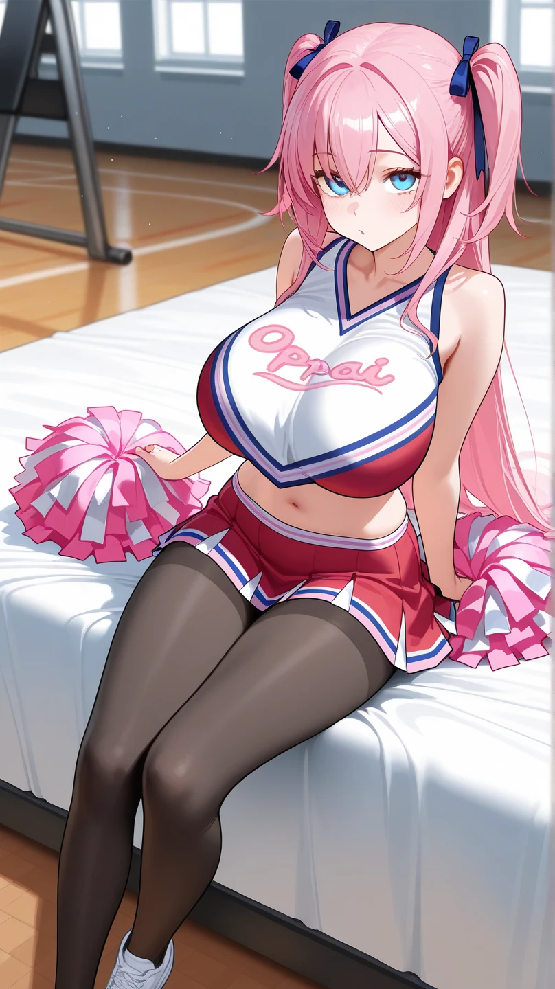Alluring expression、Cheerleader、Ultra-detailed illustrations、Ultra-precise expression、masterpiece、Highest quality、ultra High resolution、High resolution、Hiromitsu Takeda Style、White background、Simple Background、One girl、solo、Mash Kyrielight、light purple hair、short hair、hair over one eyes、Purple eyes、Open your mouth、Large Breasts、Big Breasts、Erect nipples、Choker of Hearts、White Breath、Sweat、Glowing Skin、shiny skin、Front angle、View your viewers、stand、Raise one leg、