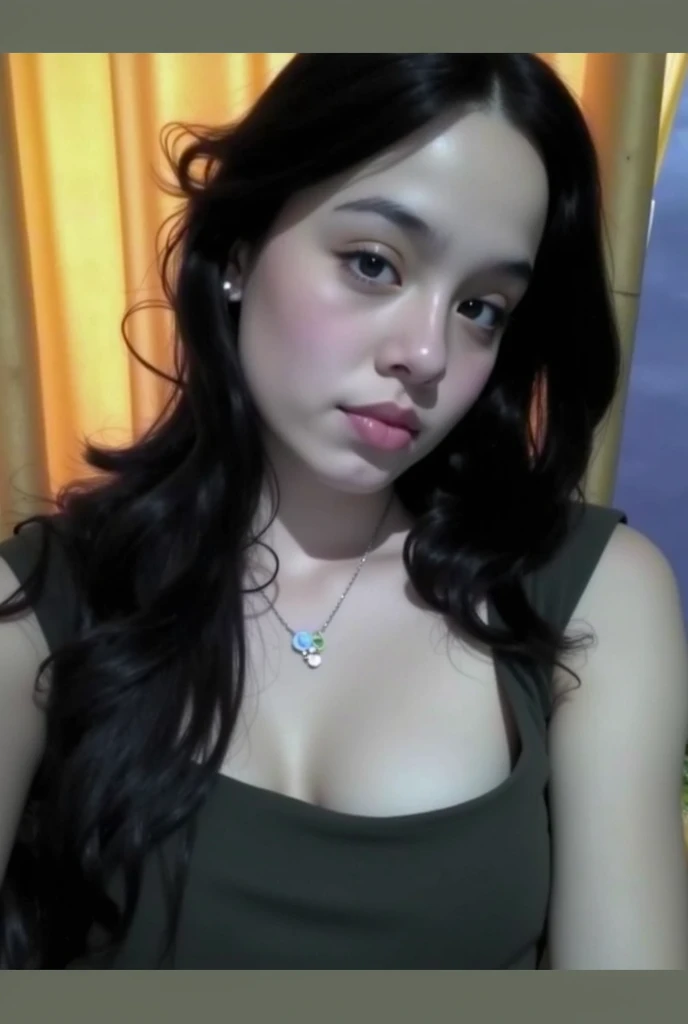 Deep neckline sexy big tits