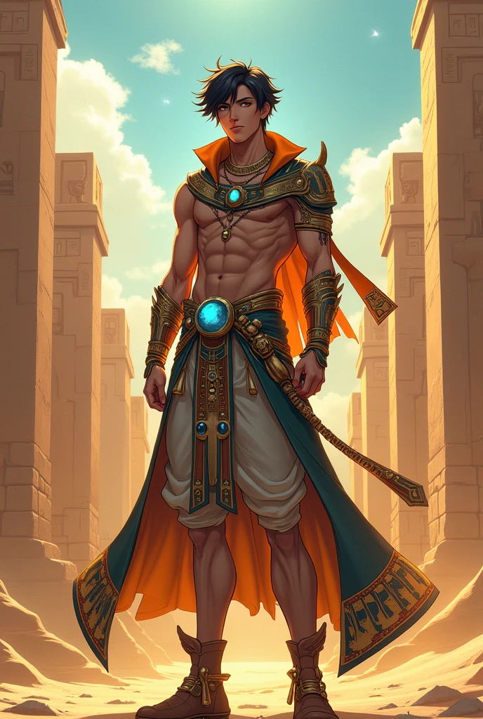 man,Short hair, no shirt,,No shoes while standing.Thai warrior costume holding a sword,Ayutthaya ,Ayutthaya period outfit