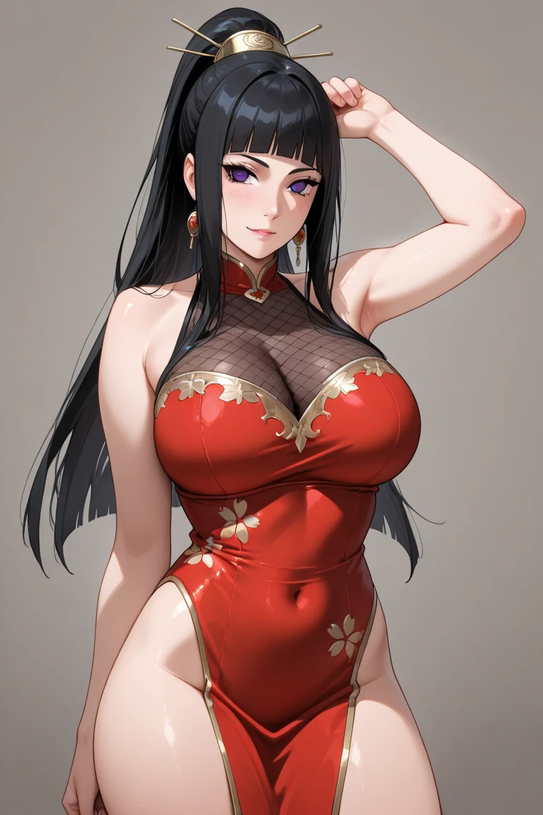 Red cheongsam,Black heels,Largest breasts,Largest breasts,Largest breasts,Largest breasts,Largest breasts