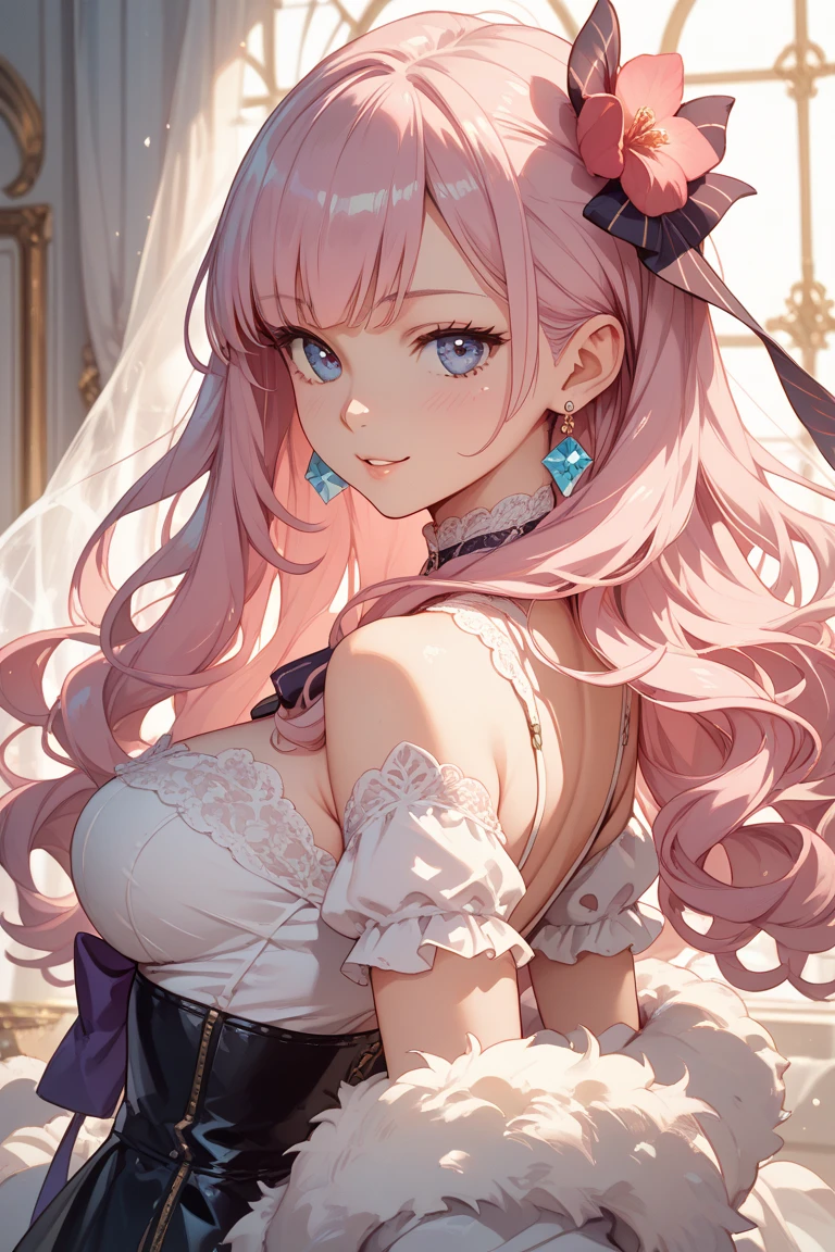 {{{{masterpiece}}}}, {{{super detailed}}}, {{{High resolution}}}, {{excellent anatomy}}, (((highest quality))), ((very delicate and beautiful)), {{very detailed and delicate}}, extremely detailed, solo, One female、best style、beautiful woman、The most beautiful woman in the world、(transparent sheer dress:1.5),((big breasts))、(((long pink hair)))、Inside the chalk palace, baroque architecture, elegant walkways between towers, in luminist baroque style, royal palace, Baroque symmetry, Italian Renaissance architecture, Endless corridors, Rococo architecture, baroque palace,extremely detailedな瞳, solo, perfect face, pretty face, highly detailed face,Rich facial expressions、(muste piece), (best quality)