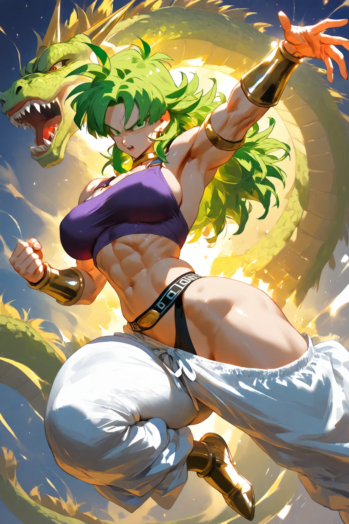 Browsing Caution、(highest quality:1.4)、High resolution、Detailed Background、desert、woman、Dragon Ball、Anatomically correct proportions、Green hair tied up、(Green skin)、((Browsing Caution、Big Breasts))、Erect nipples、Sweaty skin、Spread your legs and do a squat、Camel Toe、Low Angle、(((Pee)))、Browsing Caution